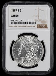 1897 S $1 NGC AU58 AU58