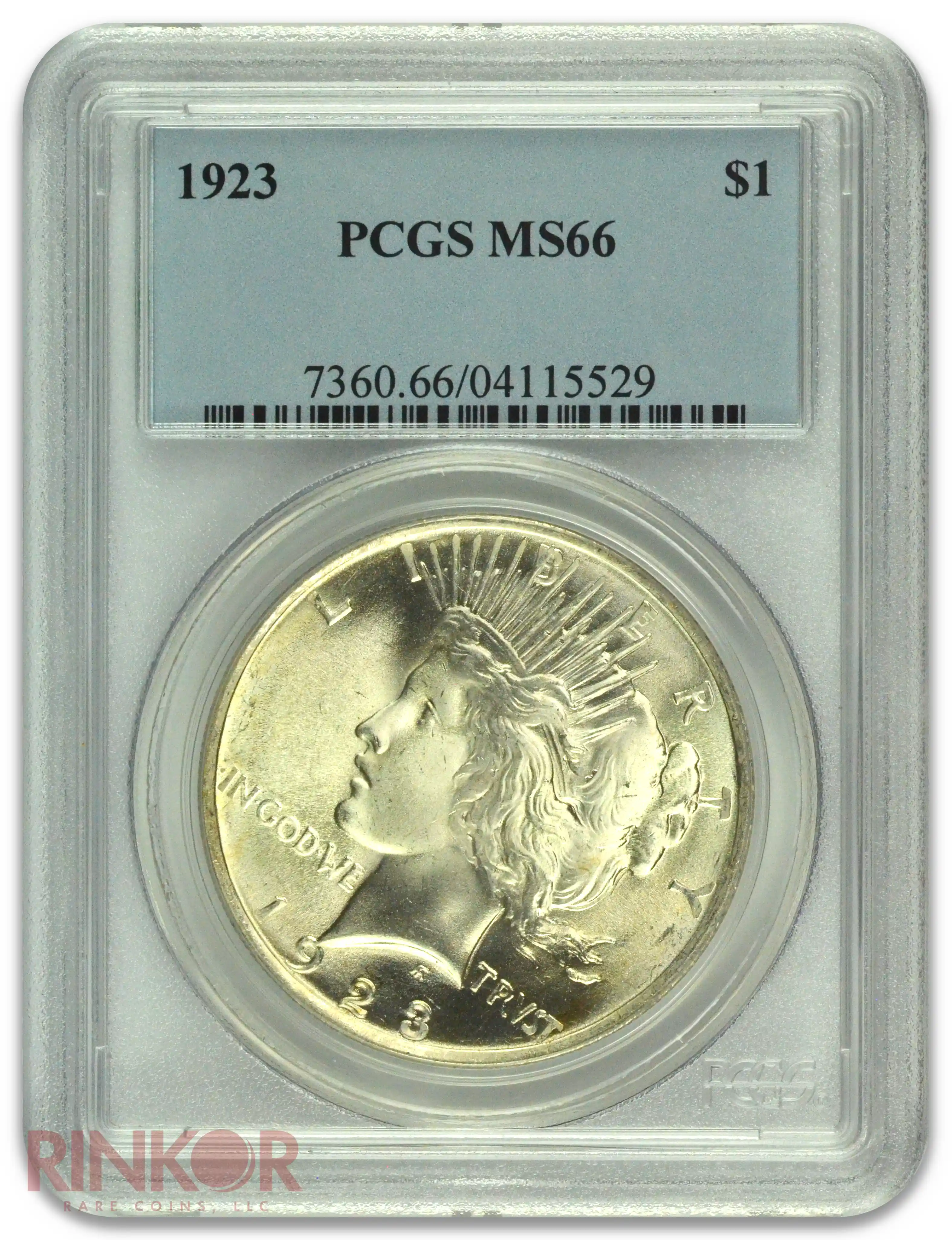 1923 $1 Peace Dollar PCGS MS 66
