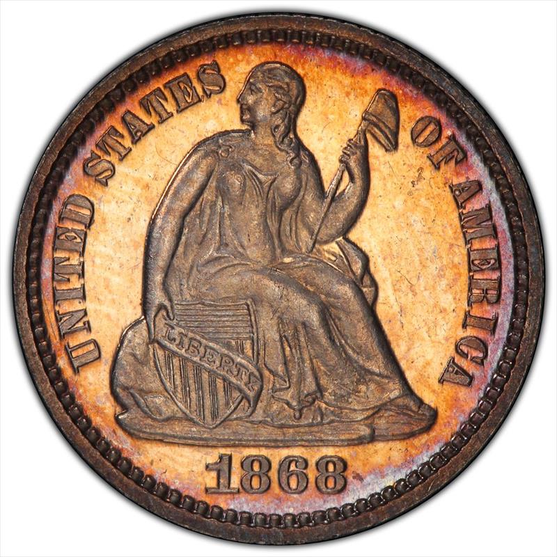1868 H10C PCGS PR 66 CAM CAC