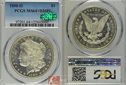 1890-O $1 PCGS MS 64+ DMPL CAC
