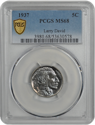 1937 Buffalo PCGS 5c MS 68