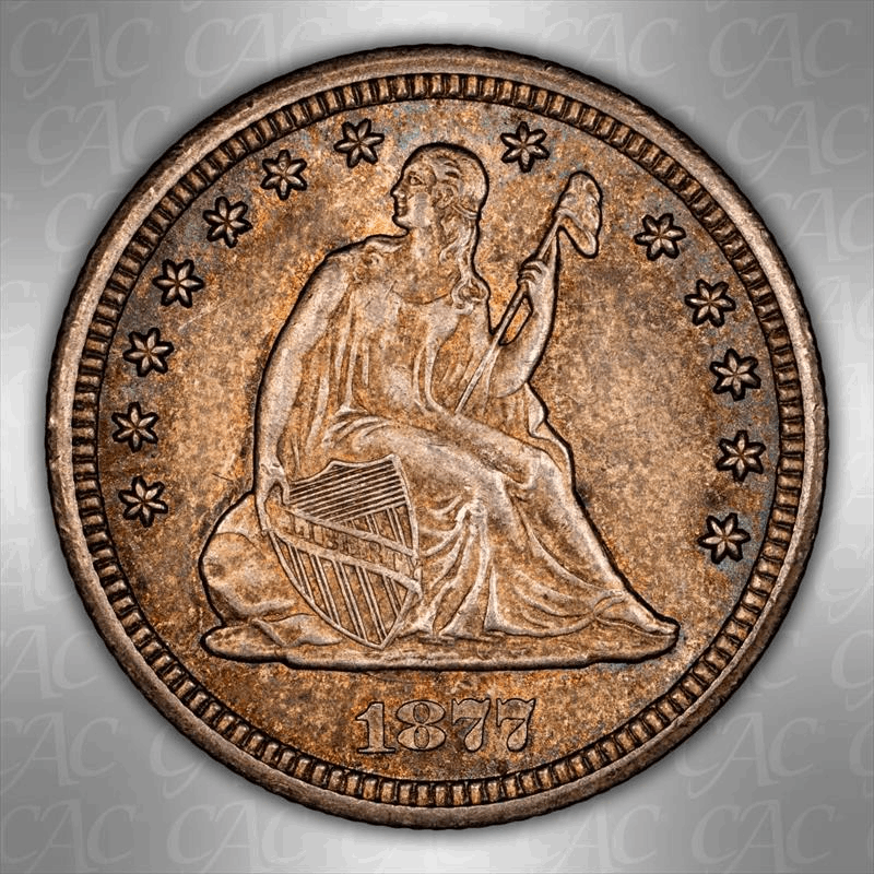 1877-CC 25c CACG MS 63