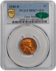 1940-D Lincoln PCGS (CAC) RD 67+ 