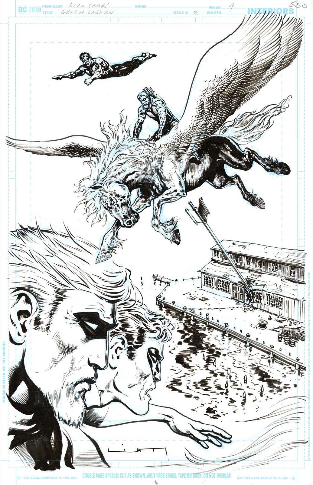 Green Lantern #8, Page 9 Artist:  Liam Sharp (All) Media Type: Pen and Ink Art Type: Interior Page 