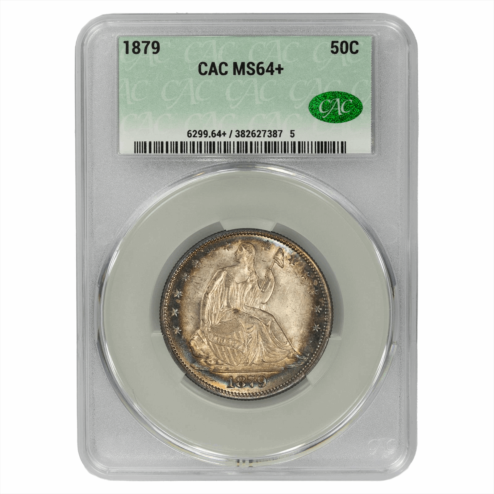 1879 Seated Liberty Half Dollar 50C CACG MS 64+ CAC