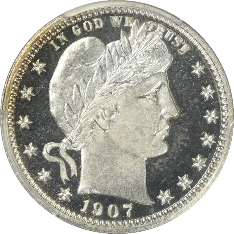 1907 Barber Quarter 25c, PCGS Pr 66 CAM  - Nice White Coin