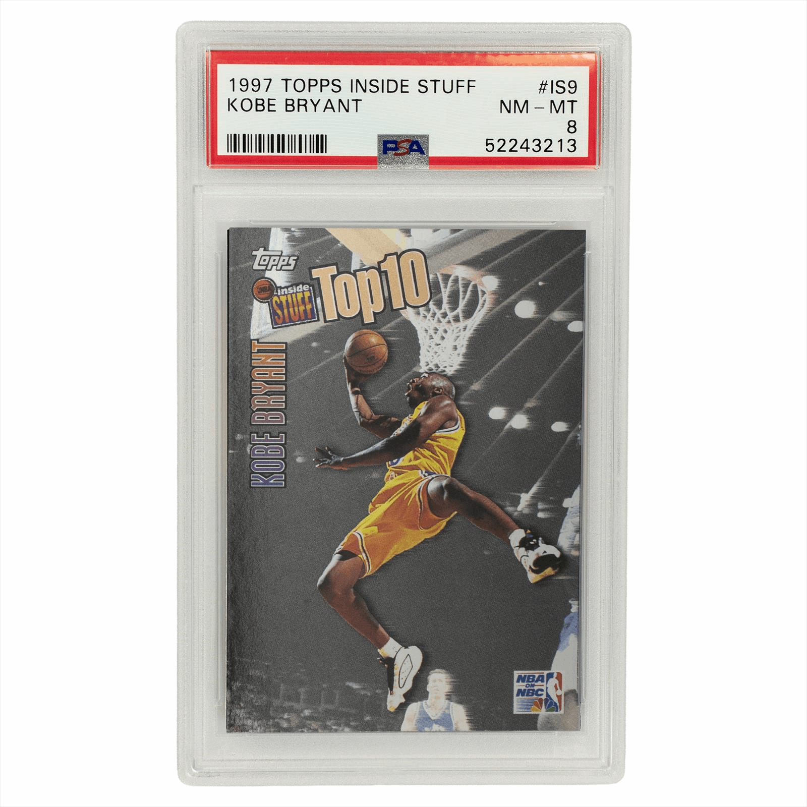 1997 Topps Inside Stuff Kobe Bryant #IS9 PSA NM-MT 8 Cert #52243213