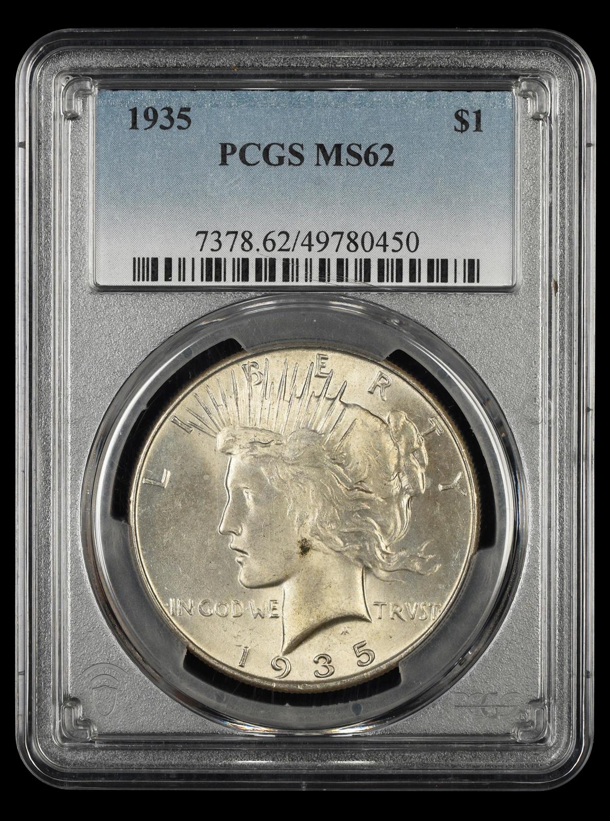 1935 $1 PCGS  MS62