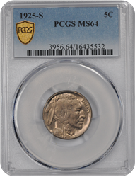 1925-S Buffalo PCGS  MS64