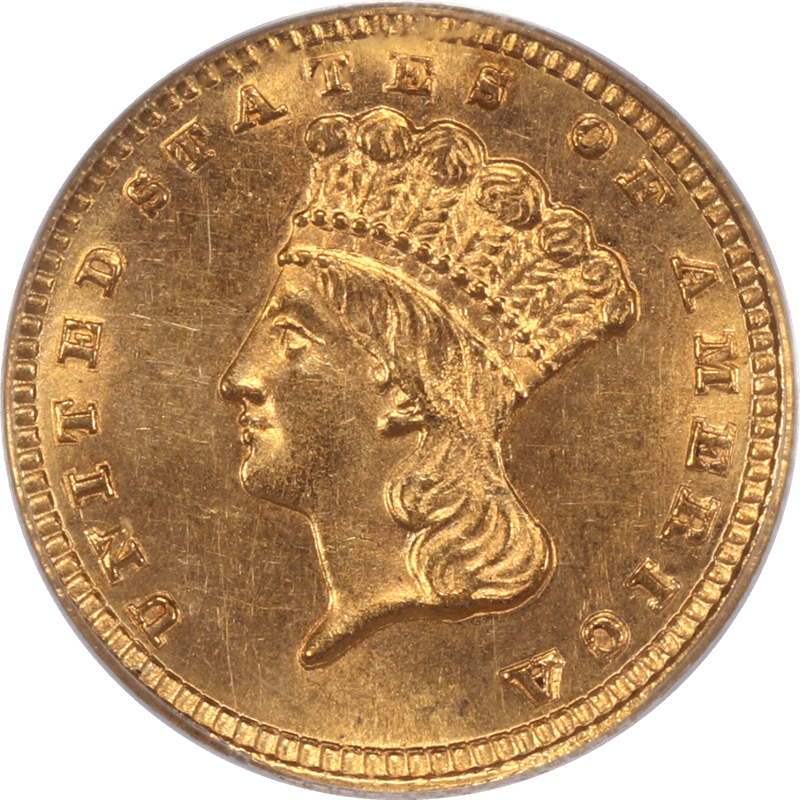 1883 Indian Princess Dollar, PCGS  MS62 GOLD CAC