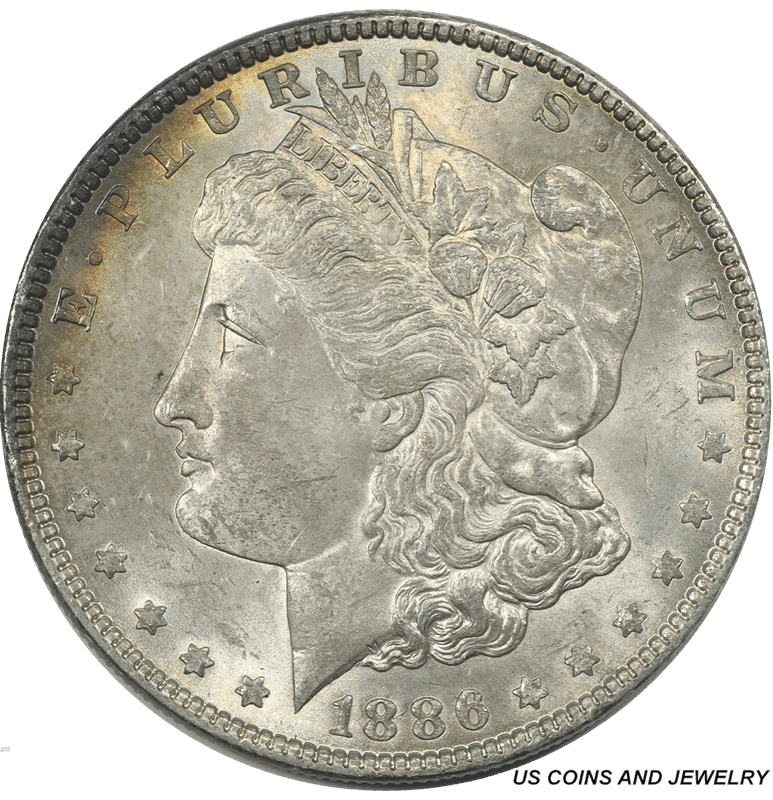 1886 Morgan Silver Dollar, Uncirculated - Nicely Originally Toned Coin 