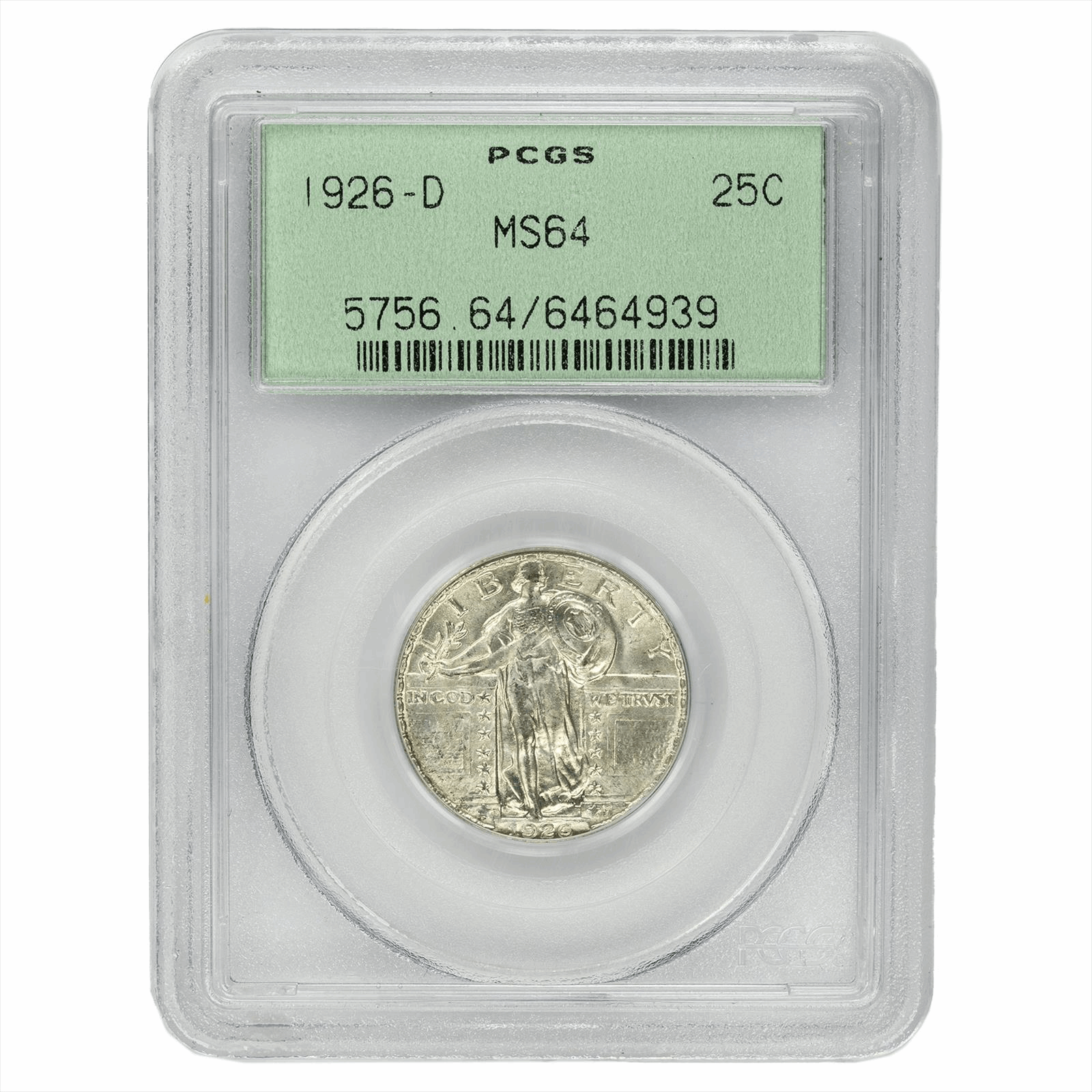 1926-D Standing Liberty Quarter PCGS MS 64 