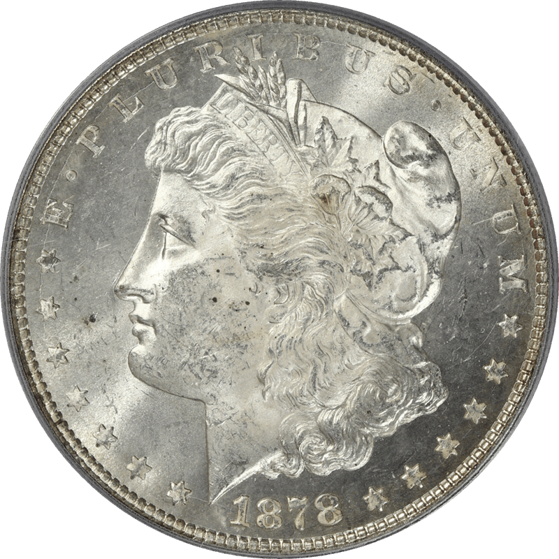 1878 8TF Morgan Dollar VAM 12 Notched Stars, PCGS MS 63 CAC - Nice White Coin