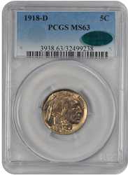 1918-D Buffalo PCGS CAC MS 63