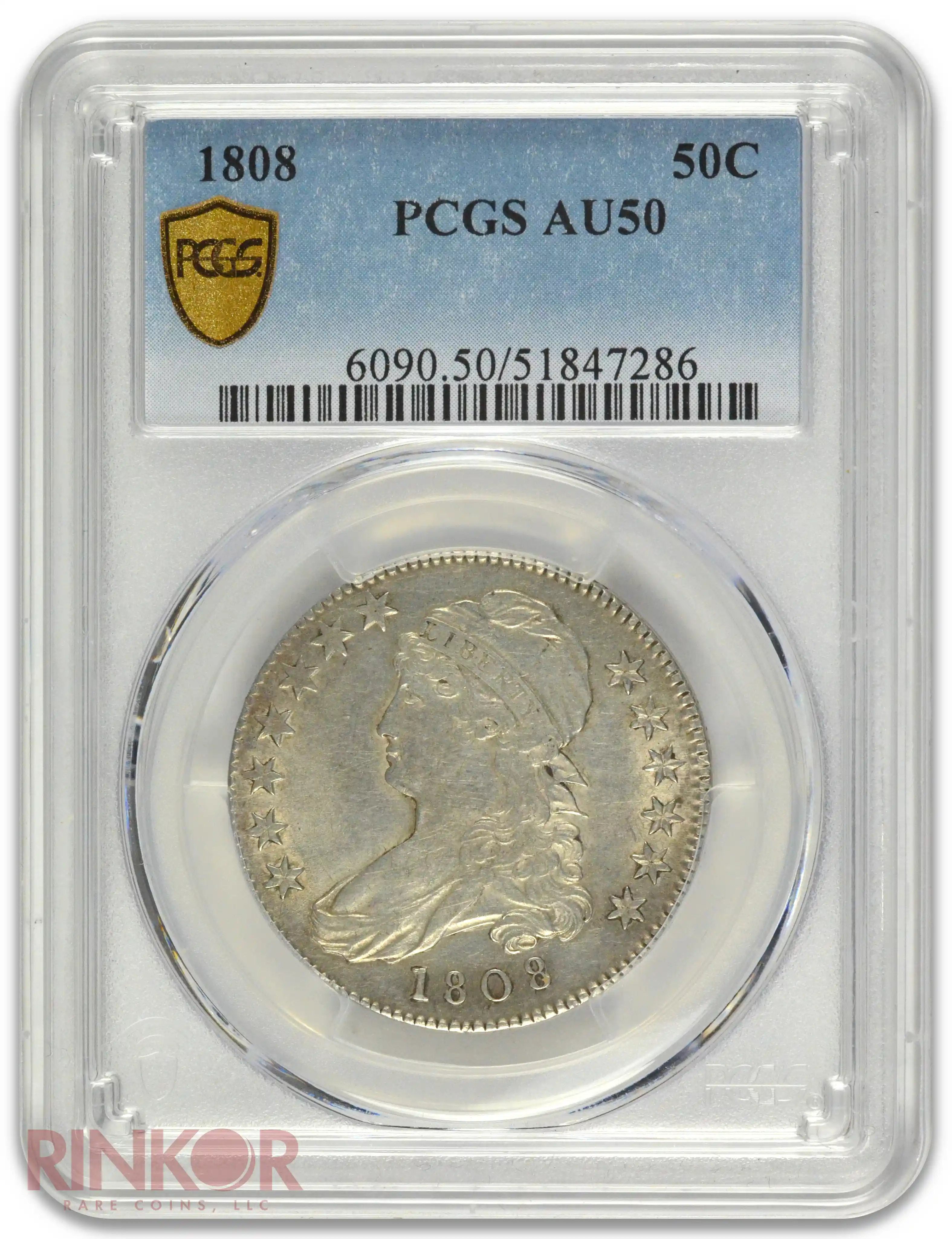 1808 Capped Bust PCGS AU-50