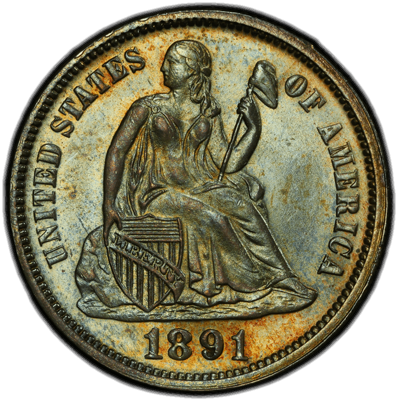 1891 10C PCGS MS 65 CAC