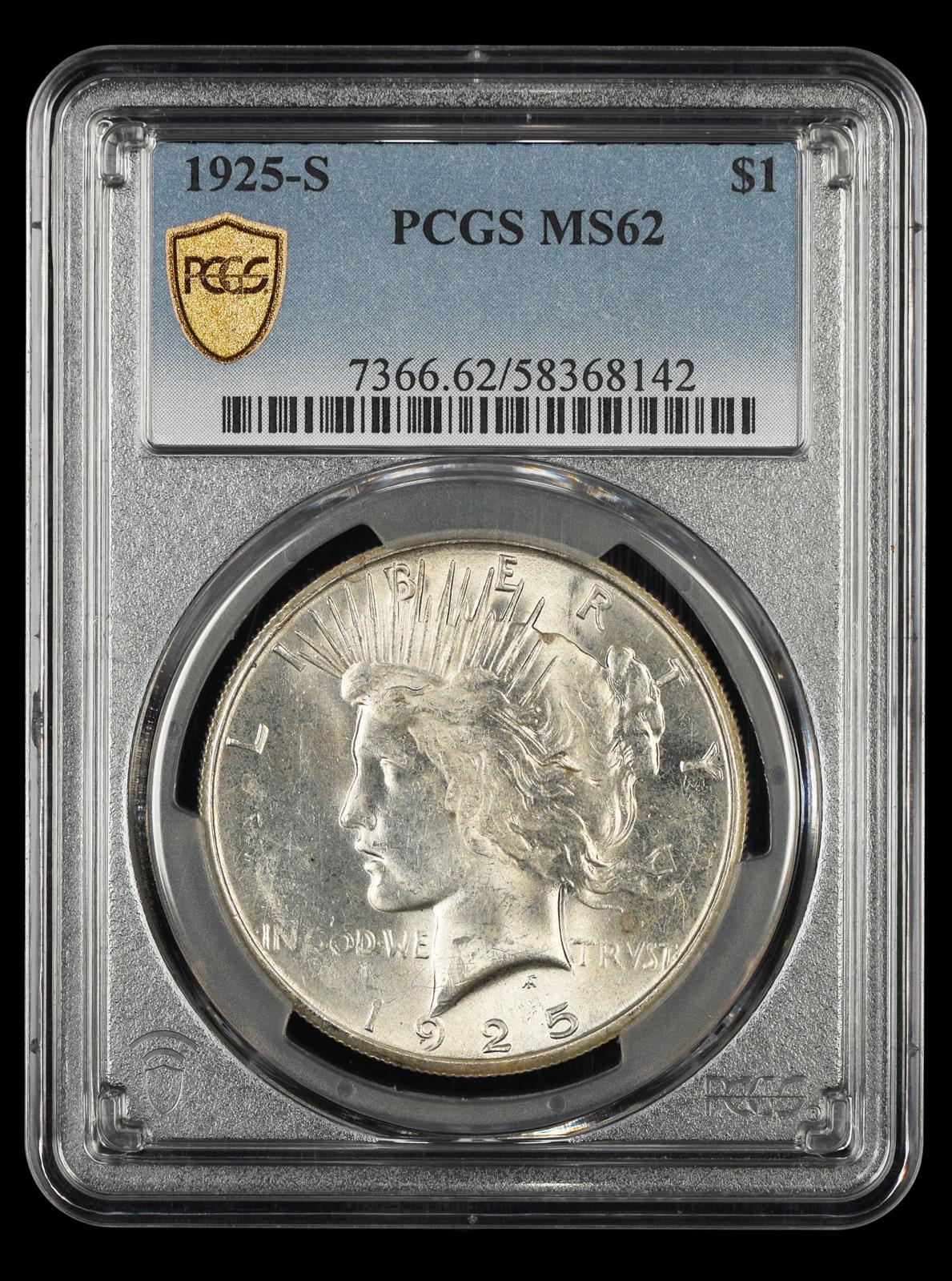 1925-S $1 PCGS MS 62