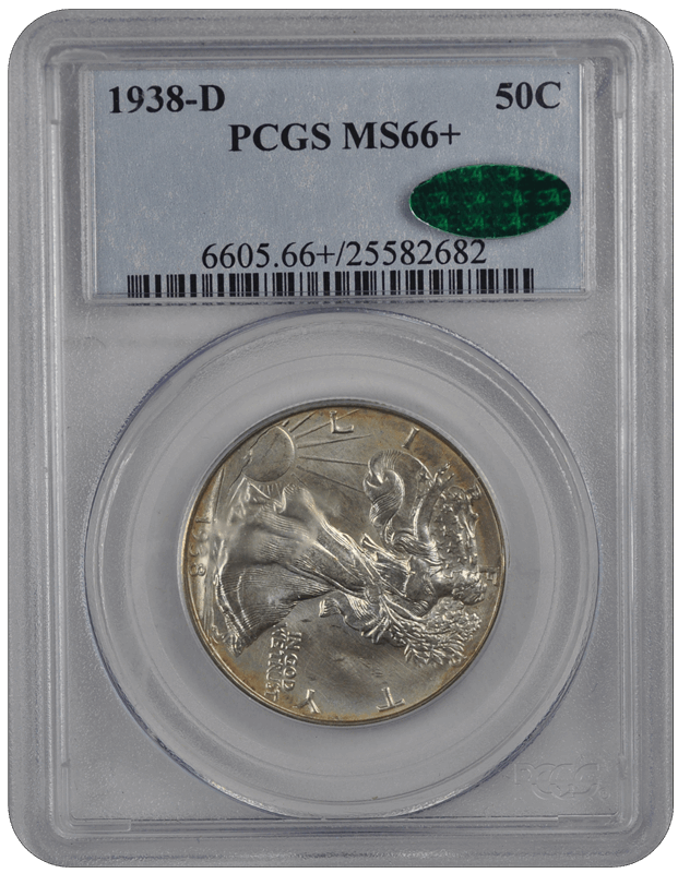 1938-D Walking Liberty PCGS (CAC) MS 66 +