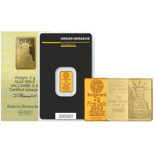 2 Gram .9999 Gold Bar -Assorted Mints and Designs- 