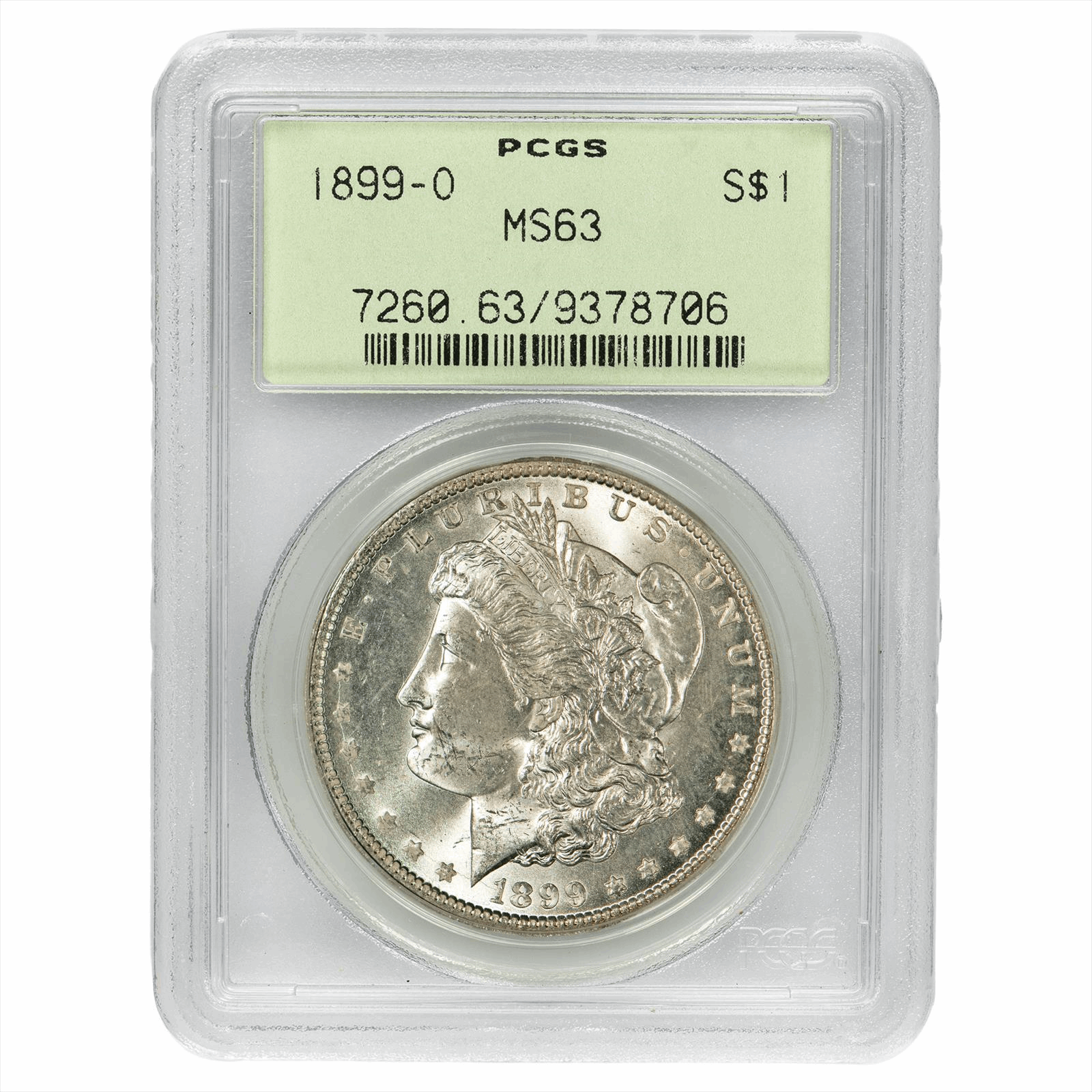 1899-O Morgan Silver Dollar $1 PCGS MS 63