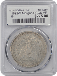 1892-S Morgan PCGS VF