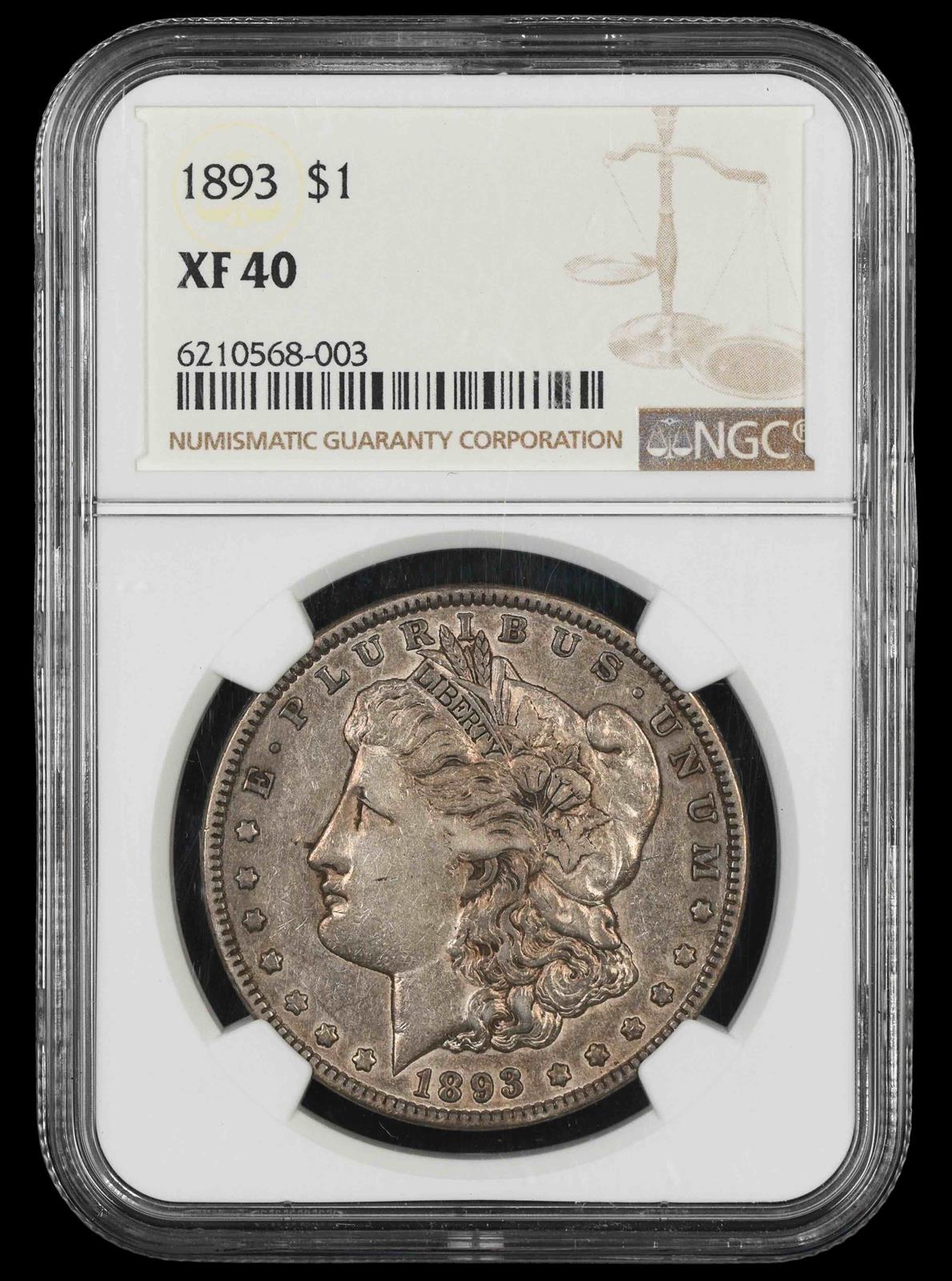 1893 $1 NGC XF-40
