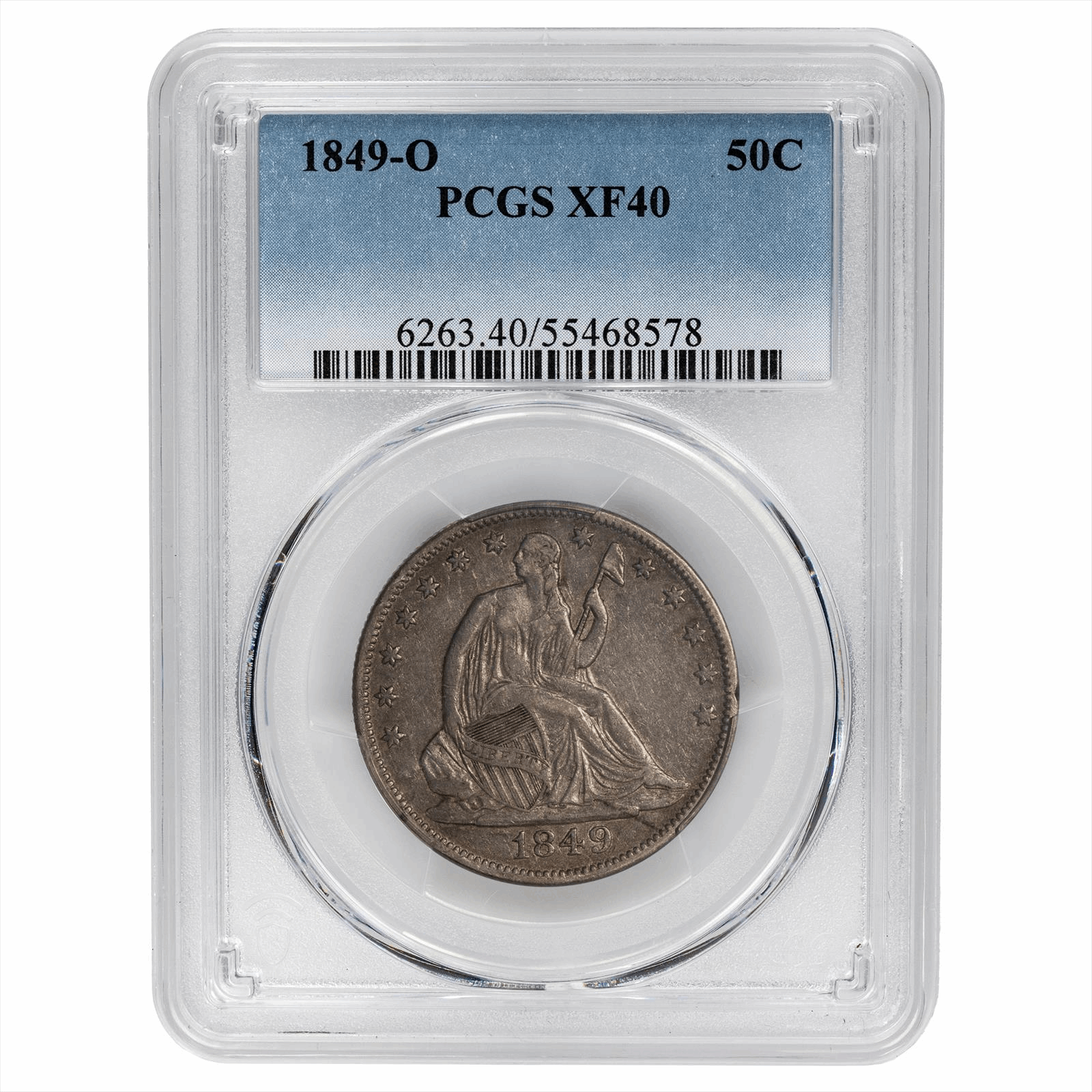1849-O Seated Liberty Half Dollar 50C PCGS XF 40