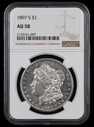 1897 S $1 NGC AU58 AU58