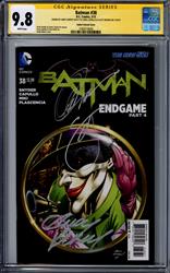 Batman #38 CGC Signature Series 9.8 (D.C., 2015) Signed by Andy Kubert, Greg Capullo, & Scott Snyder 