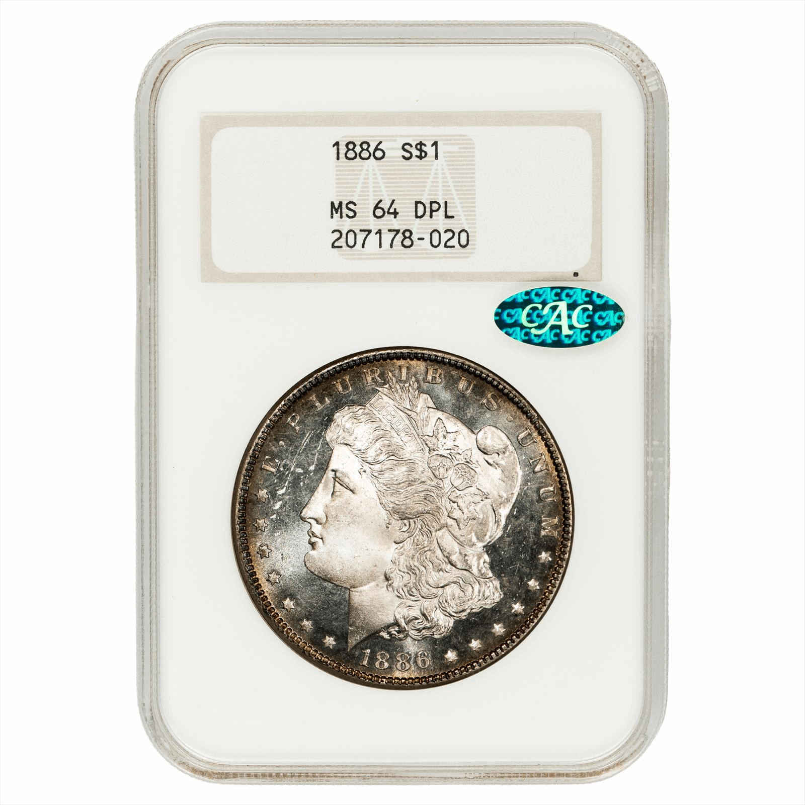 1886 Morgan Dollar $ NGC MS64 DPL CAC