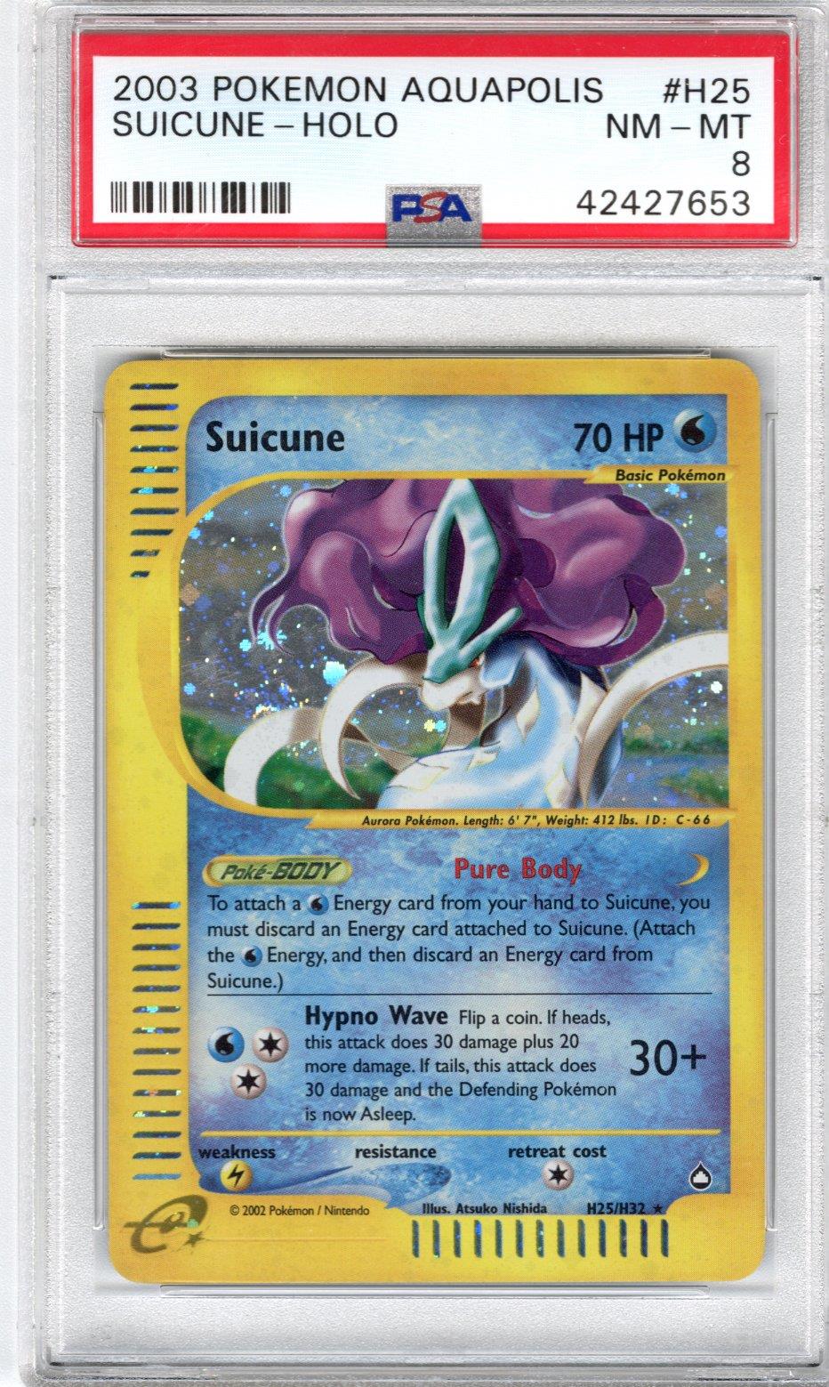 2003 Pokemon Aquapolis Suicune Holo PSA NM MT 8 