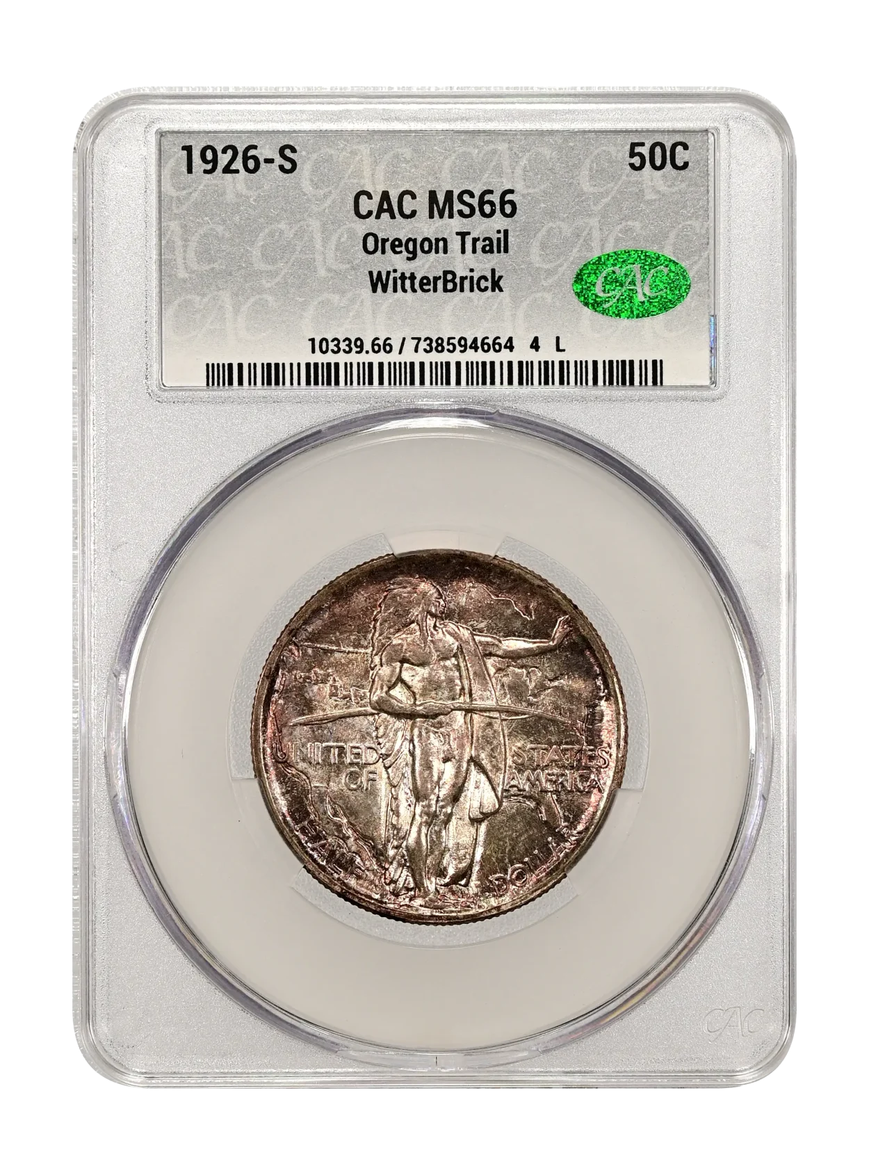 1926-S Oregon 50c CACG MS 66 WitterBrick