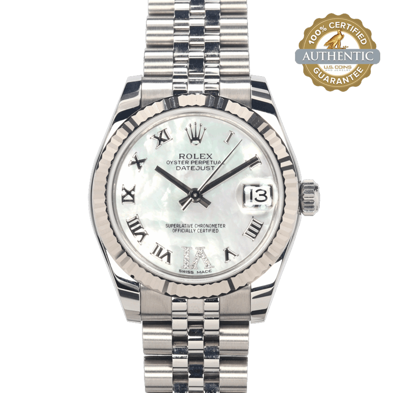 Rolex 31mm Datejust 178274 MoP Roman w Diamond VI Dial Watch Only