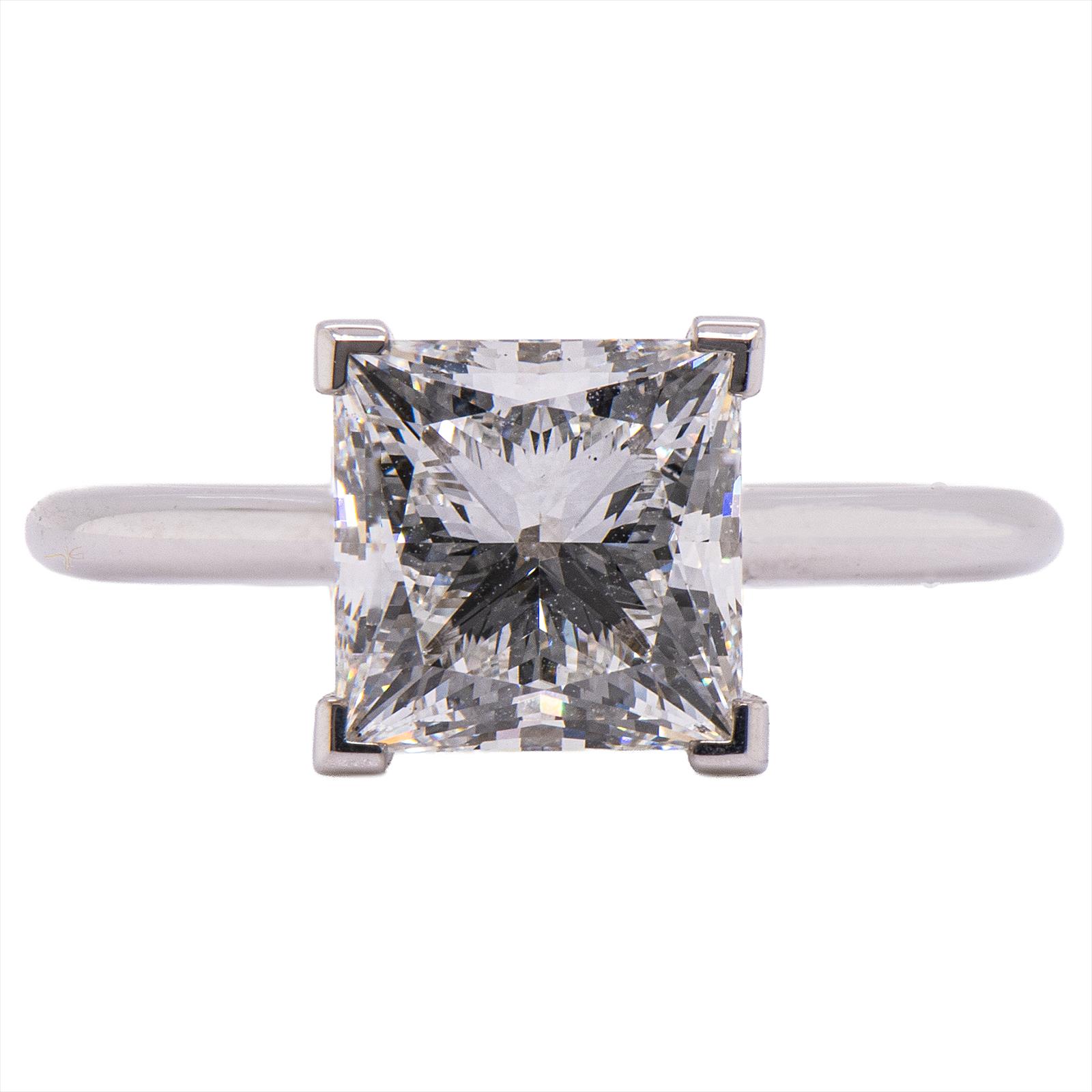 14KW Princess Cut LGD Ring with Hidden Halo - Finger Size 6 1/2 - 3.01 Princess Cut IGI LG620401888 