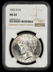 1922 D $1 NGC MS 62 