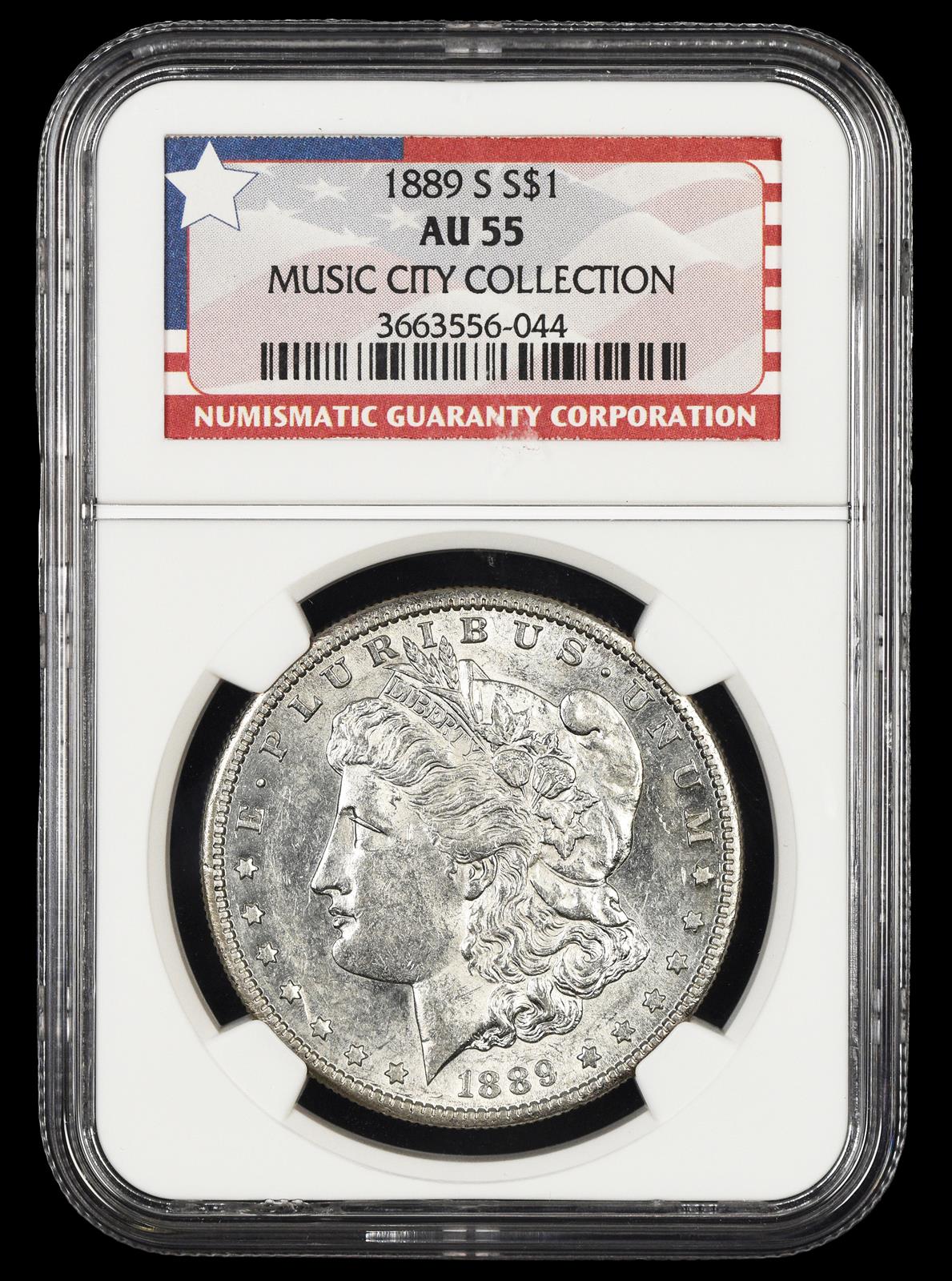1889 S $1 NGC Music City Collection AU55