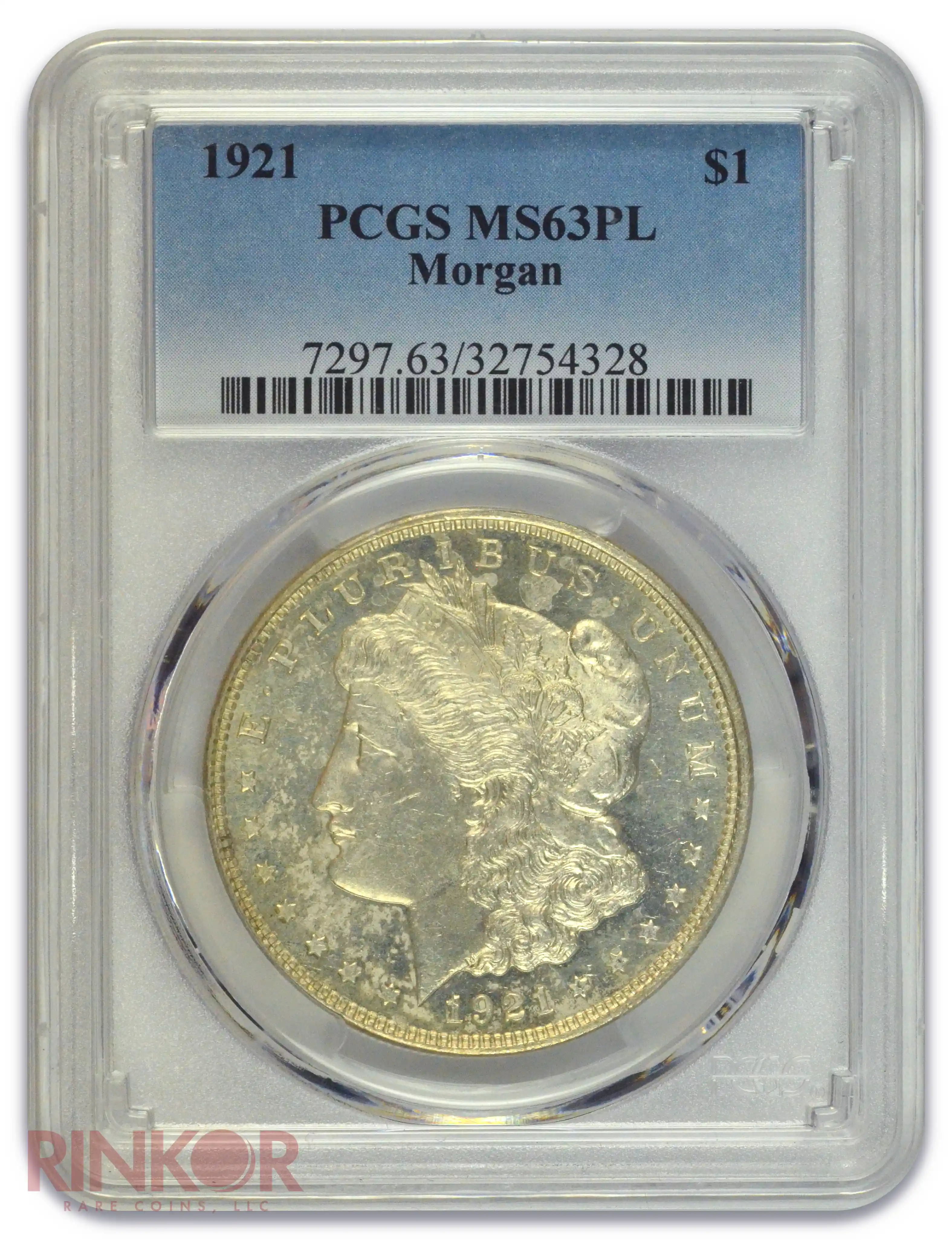 1921 $1 Morgan Dollar PCGS MS 63 PL