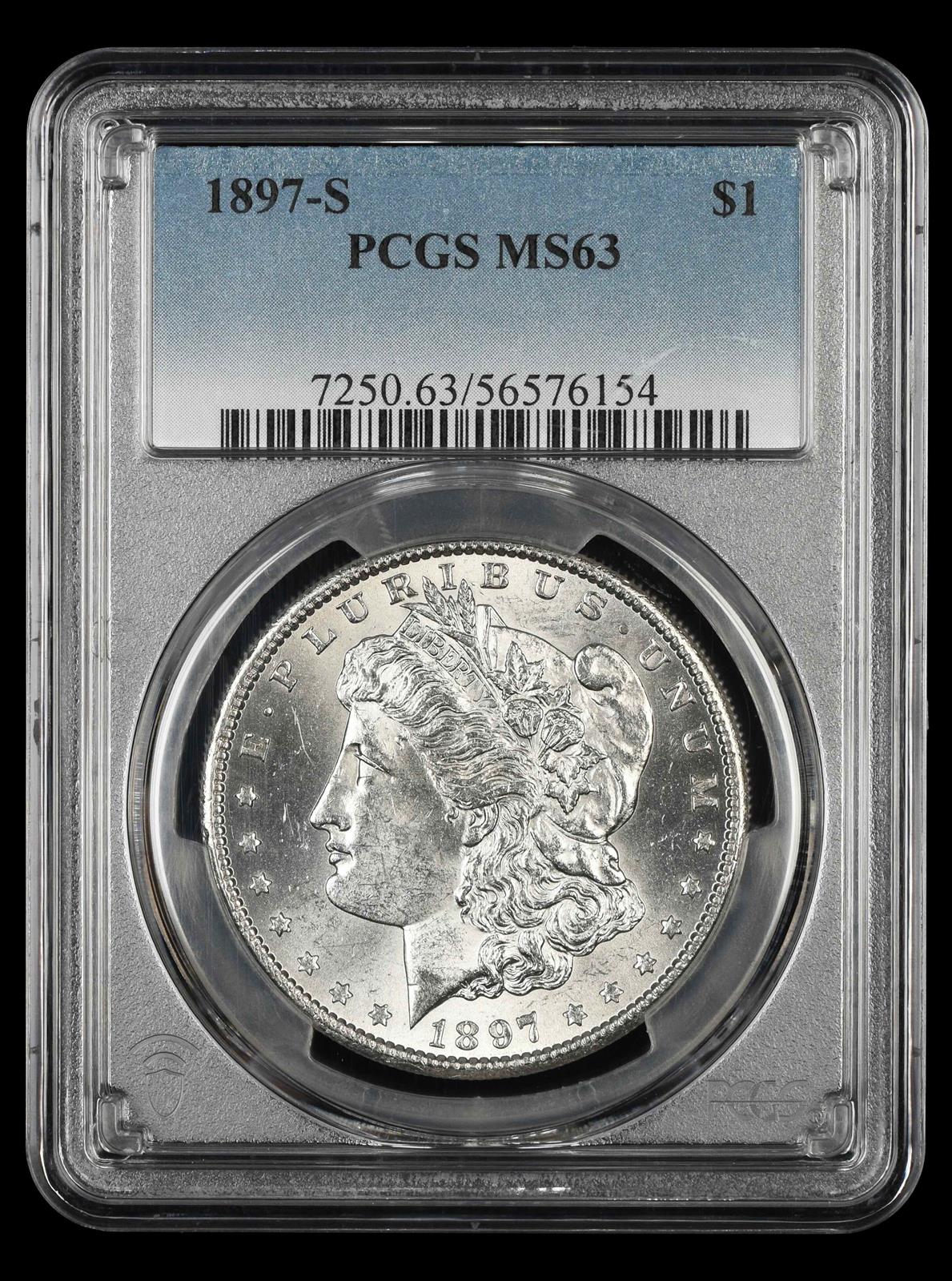 1897 S $1 PCGS  MS63