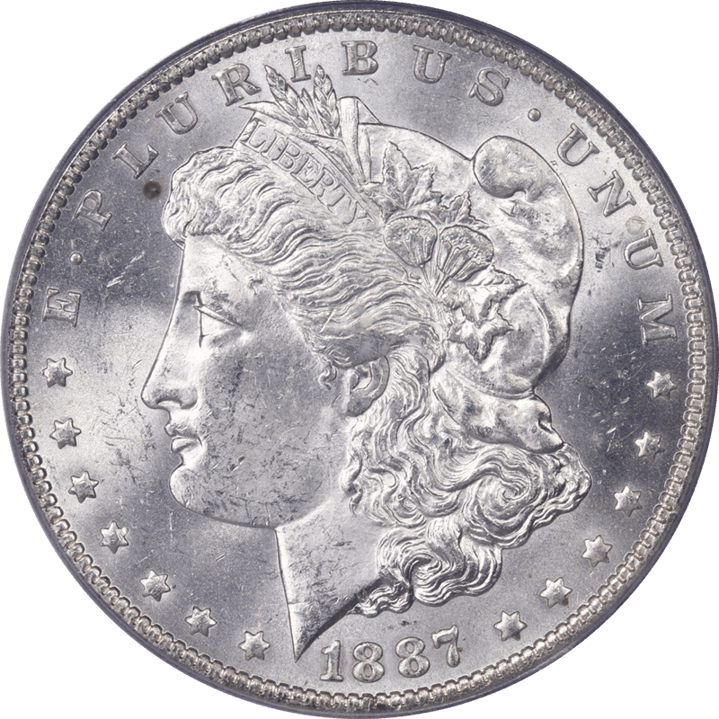 1887-O Morgan Silver Dollar $1 PCGS MS63 - Nice White Coin