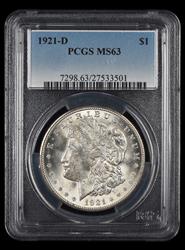 1921 D $1 PCGS MS63 MS63