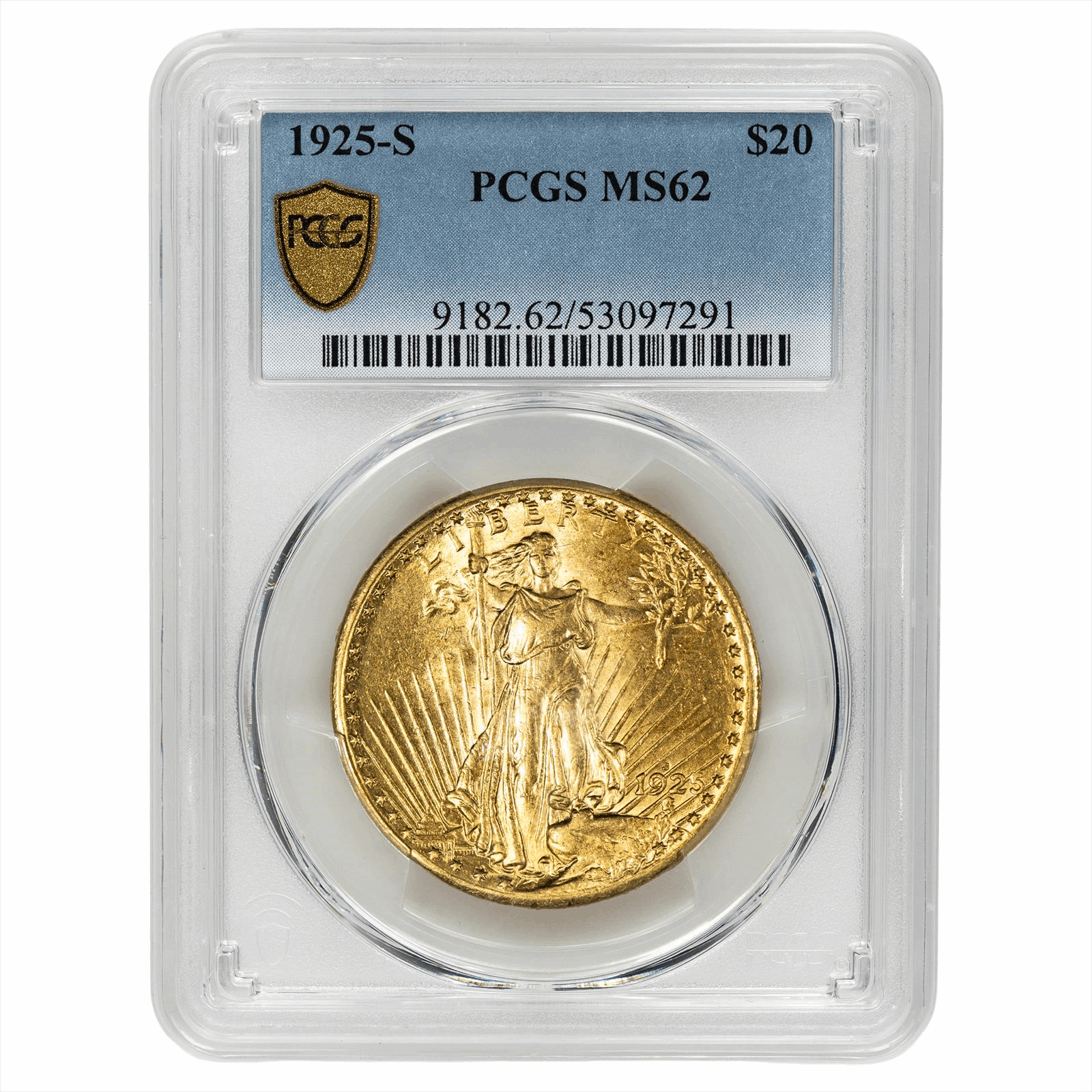 1925-S St. Gaudens Gold Double Eagle $20 PCGS MS 62 - Semi Key Date