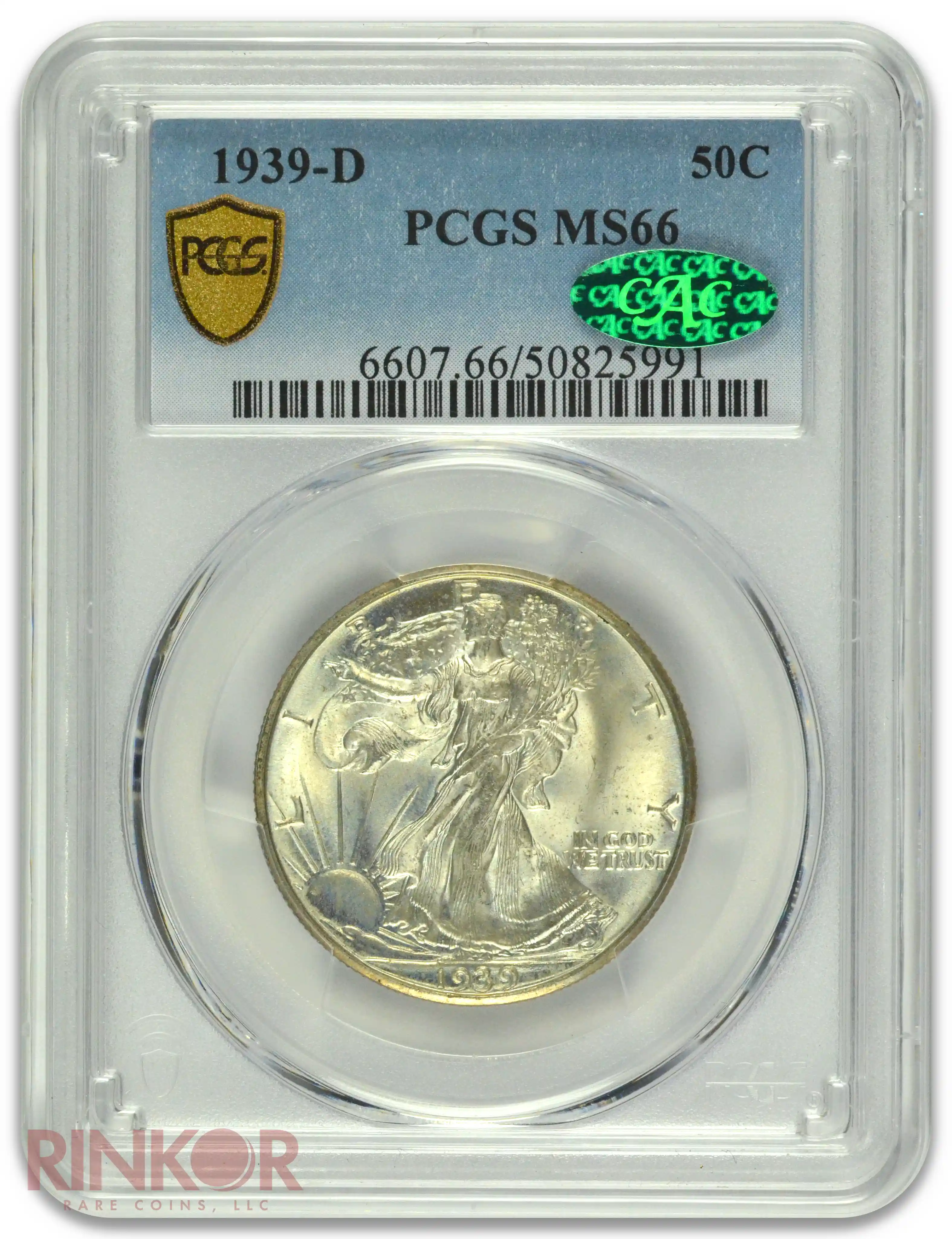 1939-D Walking Liberty PCGS MS 66 CAC