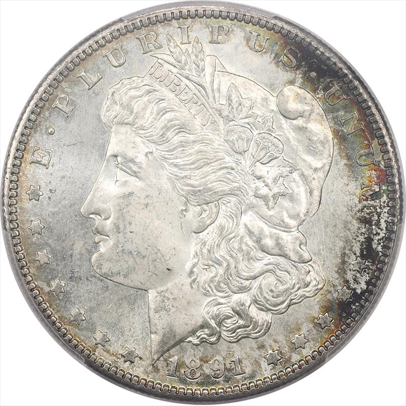 1891-S Morgan Silver Dollar PCGS MS 64 + Lustrous, PQ Coin  