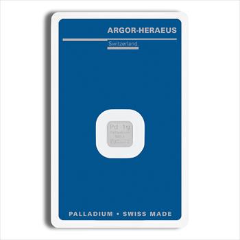 1 gram Palladium Bar - Argor-Heraeus (Carded) image 1