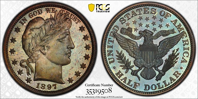 1897 50C PCGS PR 67 CAM CAC