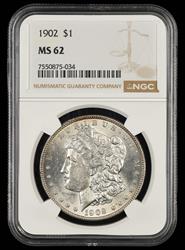 1902 $1 NGC  MS62