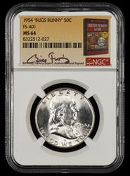 1954 Bugs Bunny 50c FS-401 Bill Fivaz Signature Label NGC  MS64