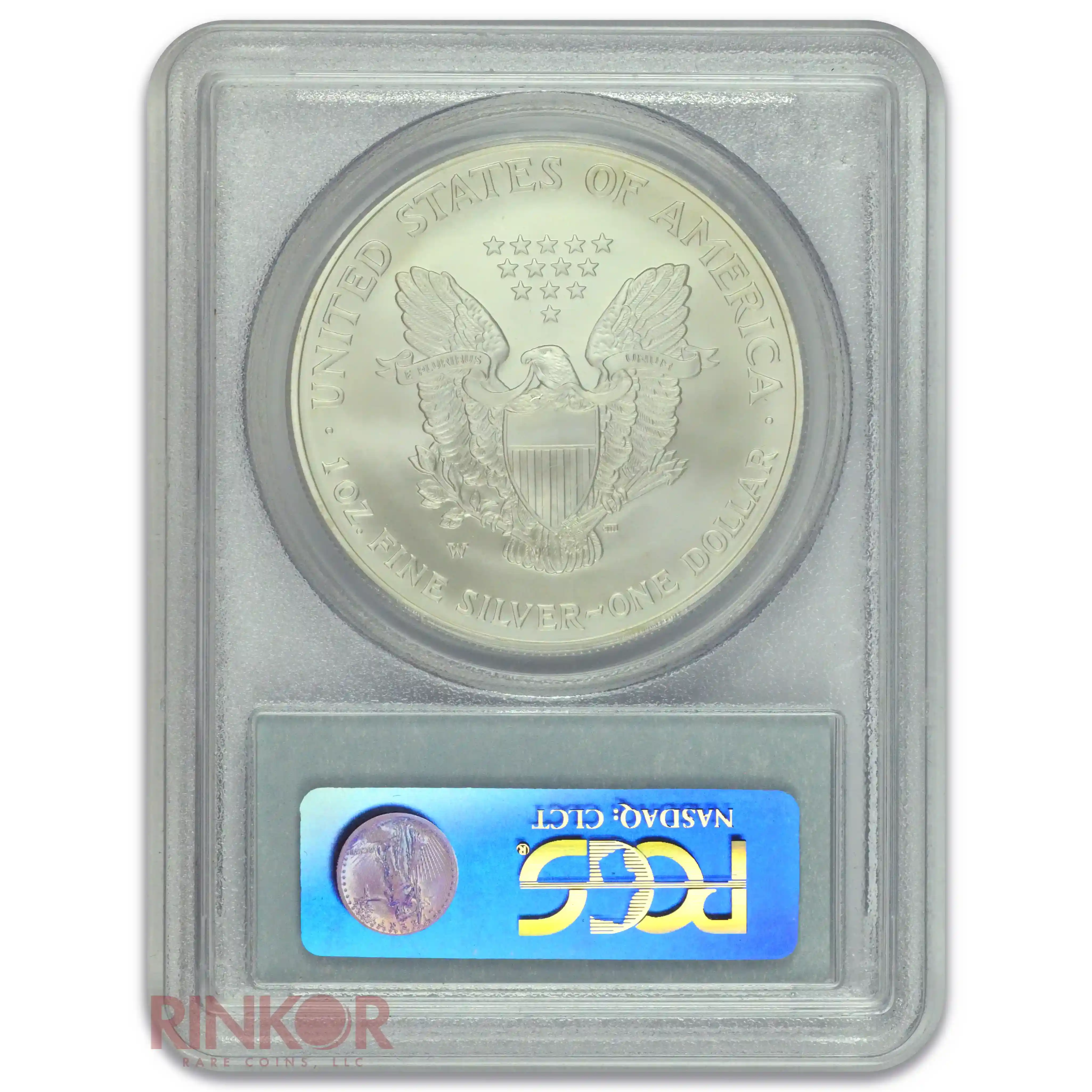 2008-W $1 Burnished Silver Eagle Reverse of 2007 PCGS MS 69