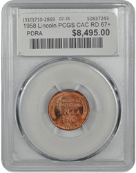 1958 Lincoln PCGS CAC RD 67+