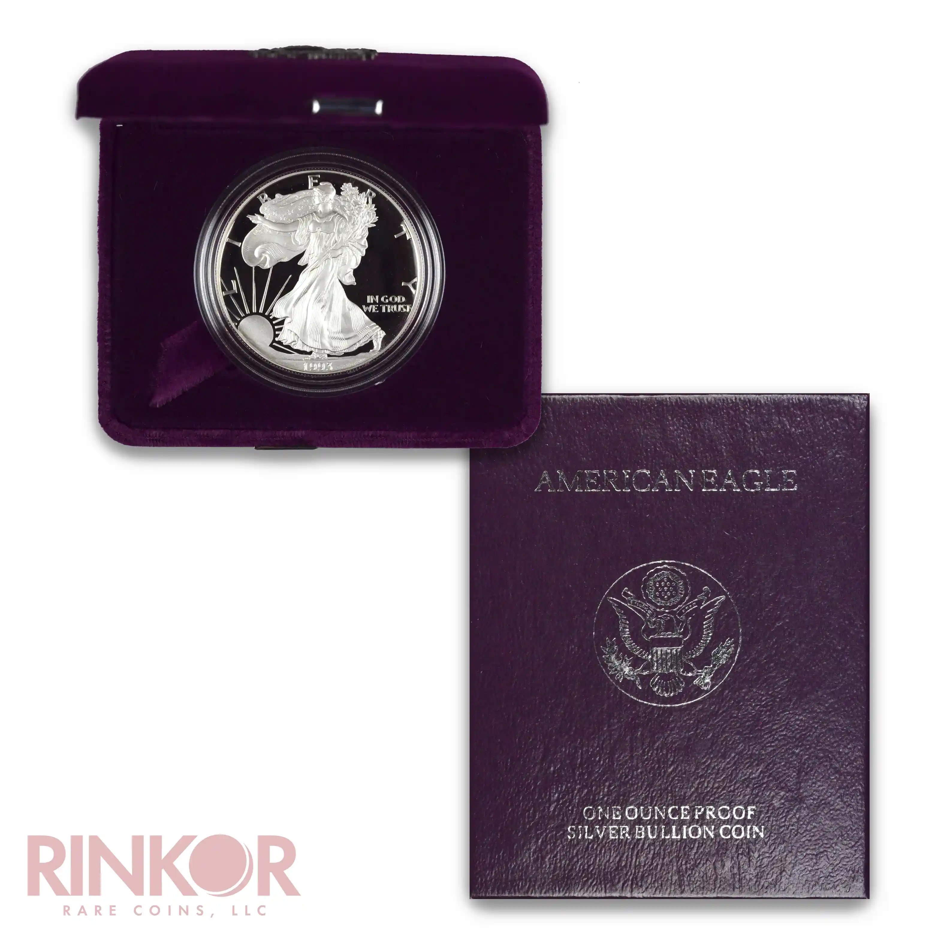 1993-P 1oz American Silver Eagle Proof (Box and CoA)